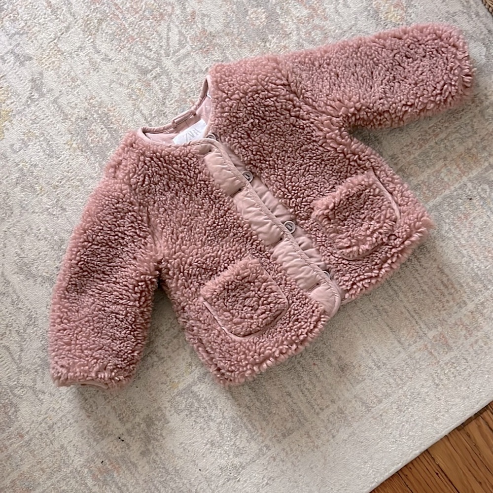 Rose Pink Shearling Teddy Jacket 18-24 months